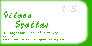 vilmos szollas business card